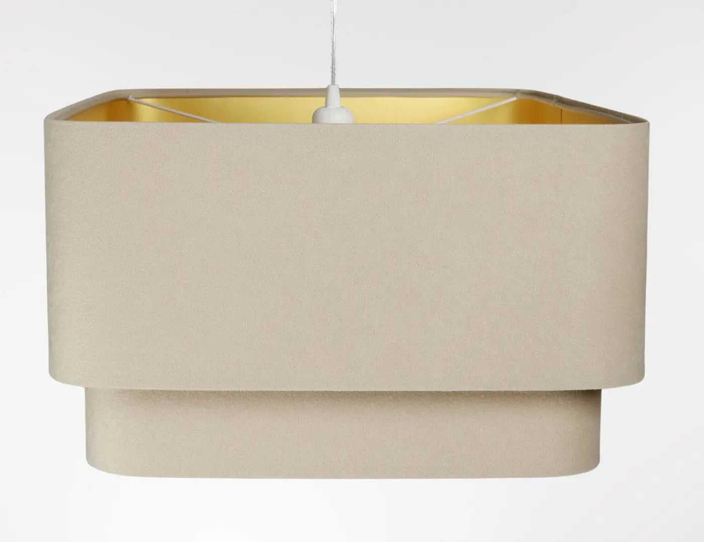 Suspension Luminaire Moderne - Kwadro Duo Velour (Beige)