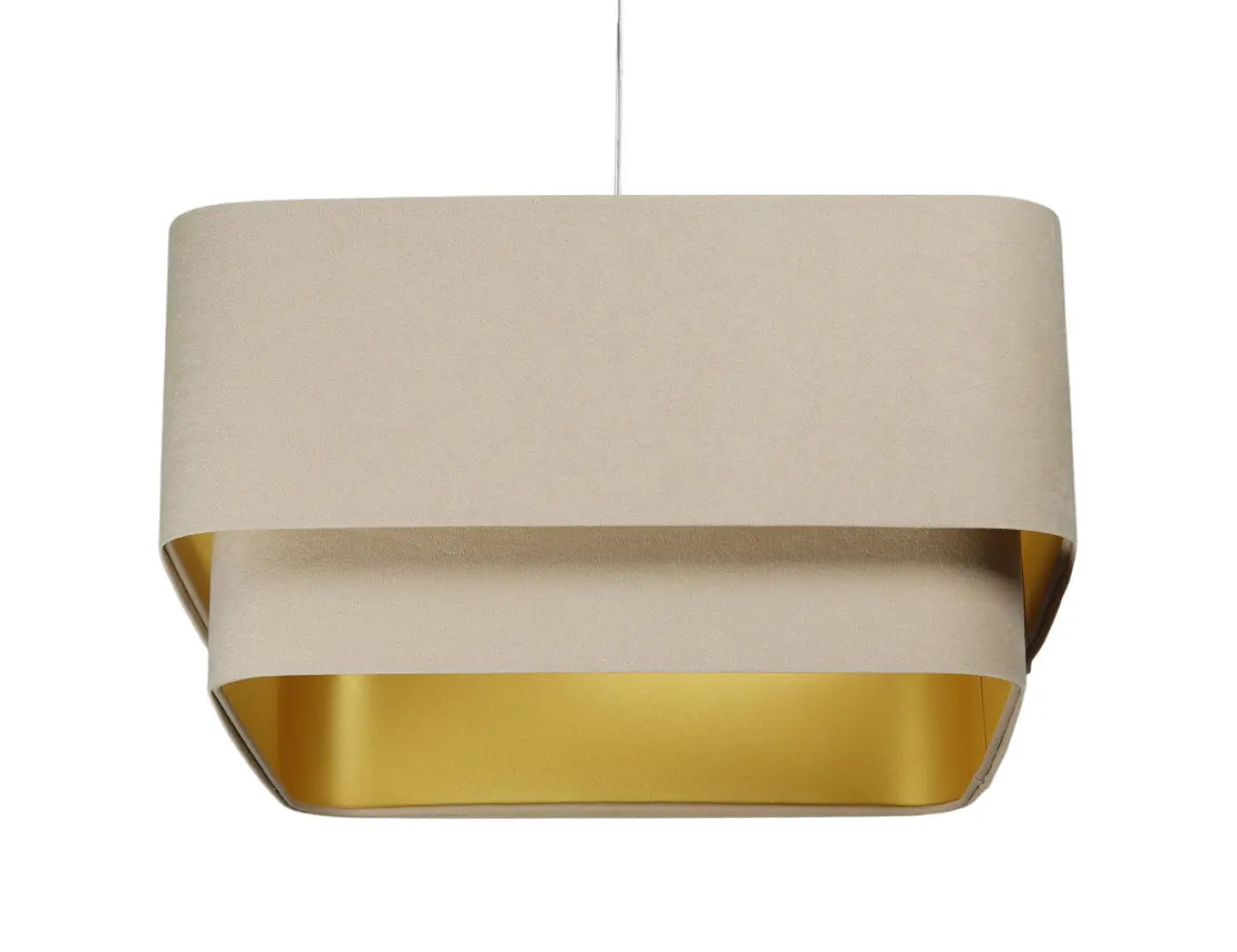 Suspension Luminaire Moderne - Kwadro Duo Velour (Beige)