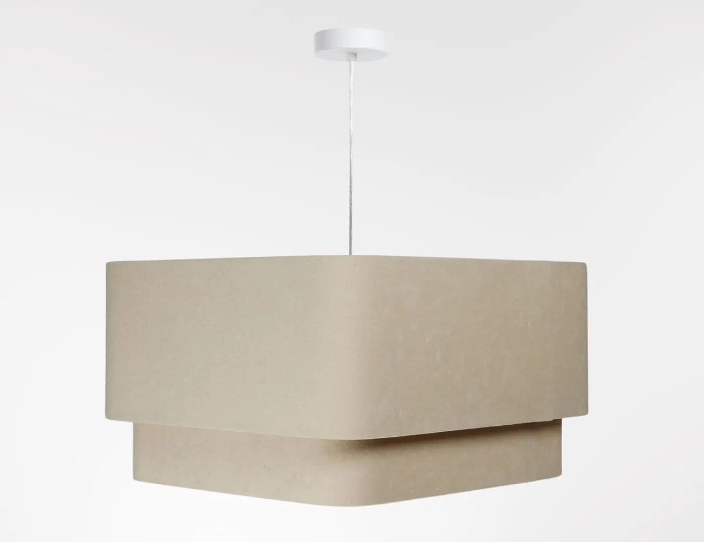 Suspension Luminaire Moderne - Kwadro Duo Velour (Beige)