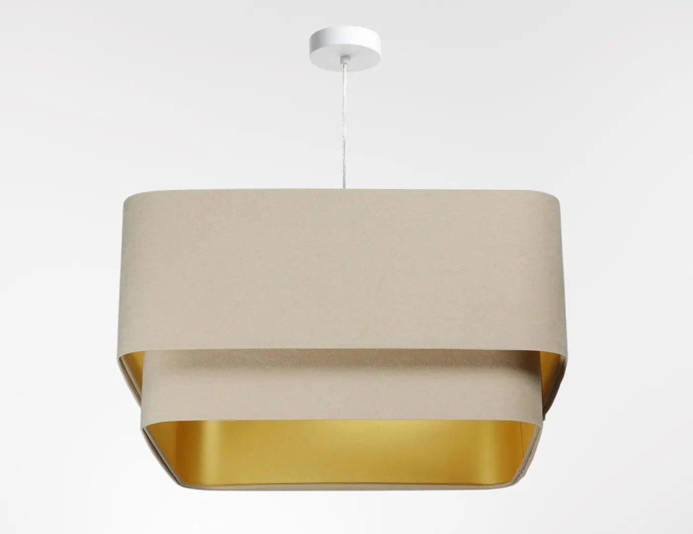 Suspension Luminaire Moderne - Kwadro Duo Velour (Beige)