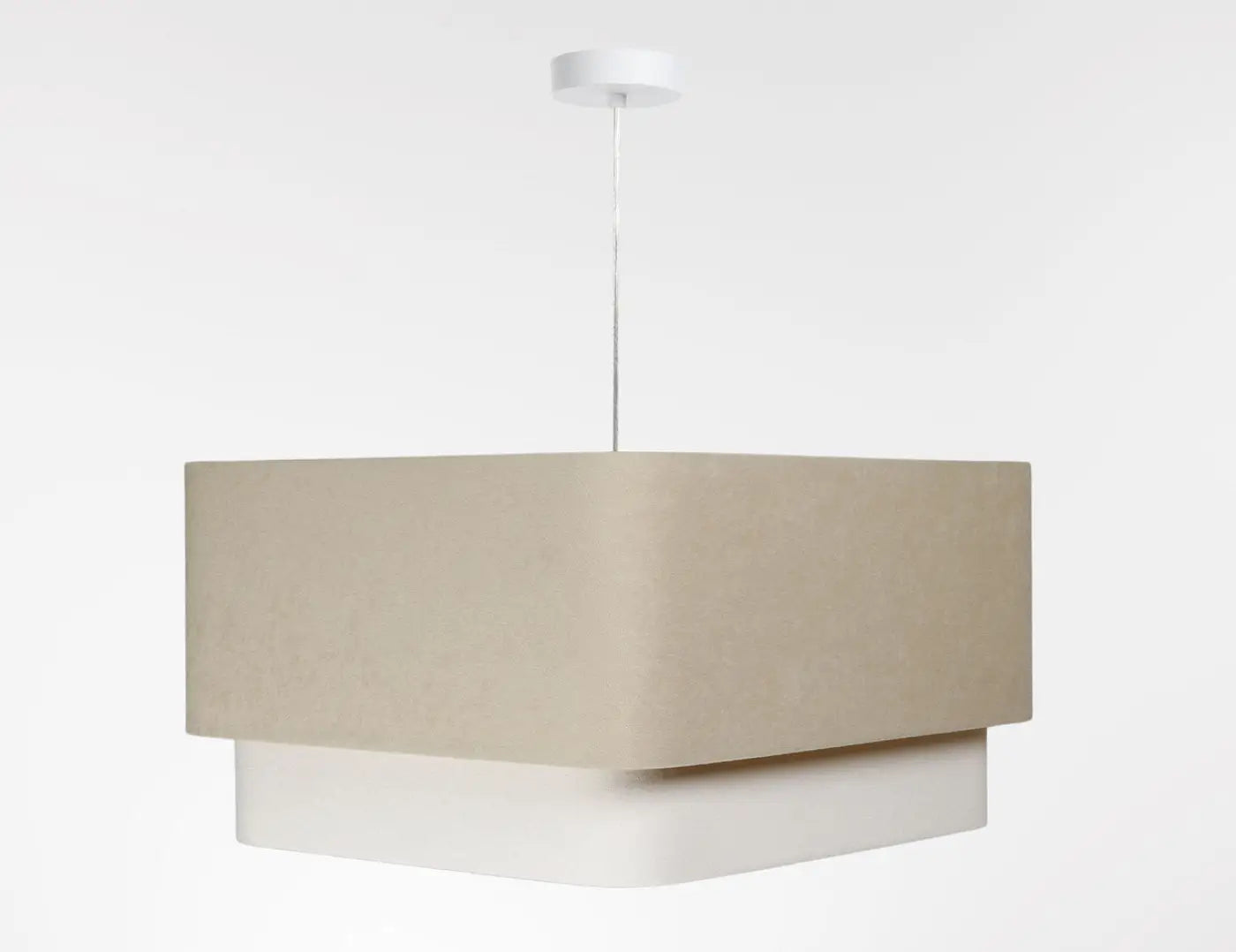 Suspension Luminaire Moderne - Kwadro Duo (Beige/Blanc)