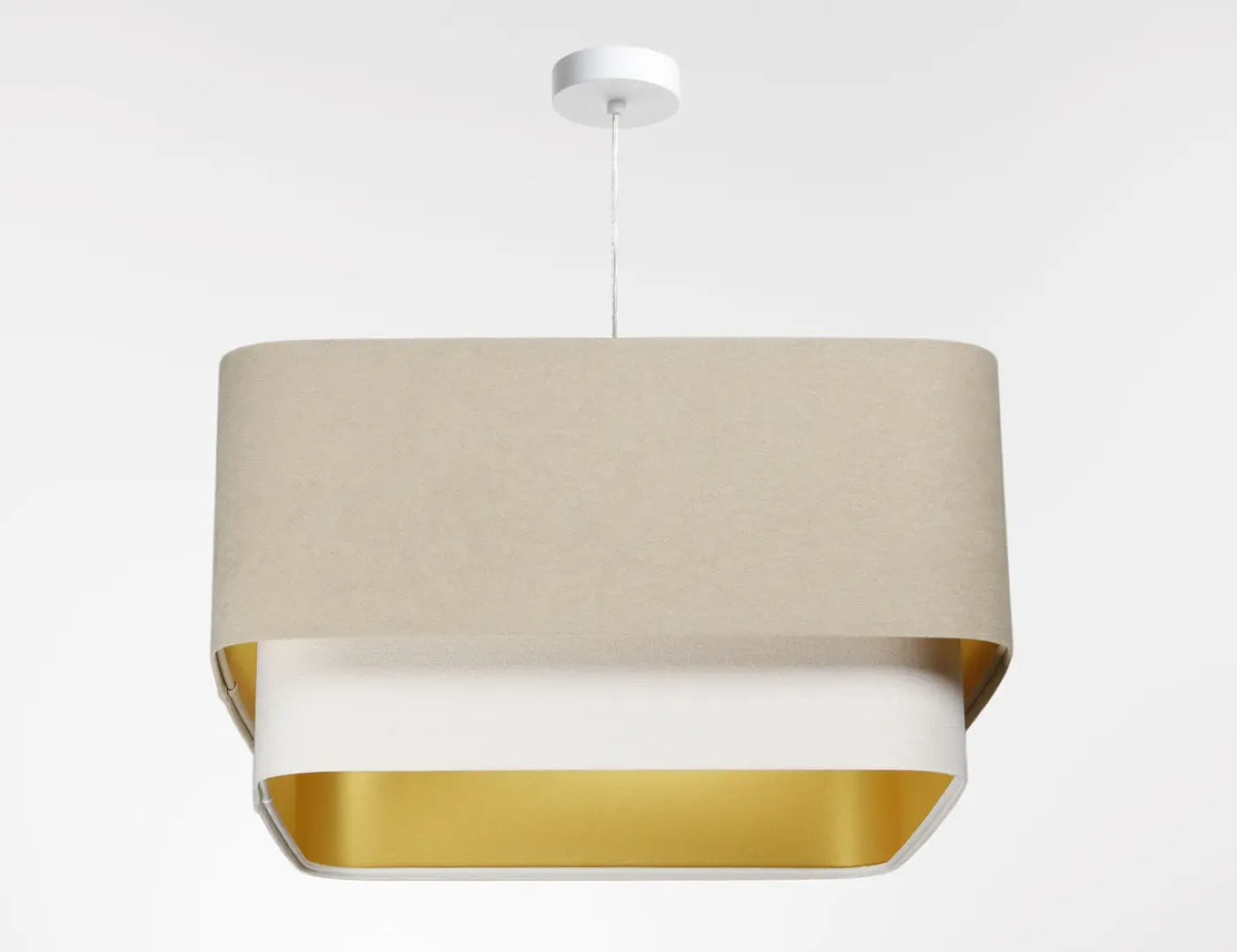 Suspension Luminaire Moderne - Kwadro Duo (Beige/Blanc)