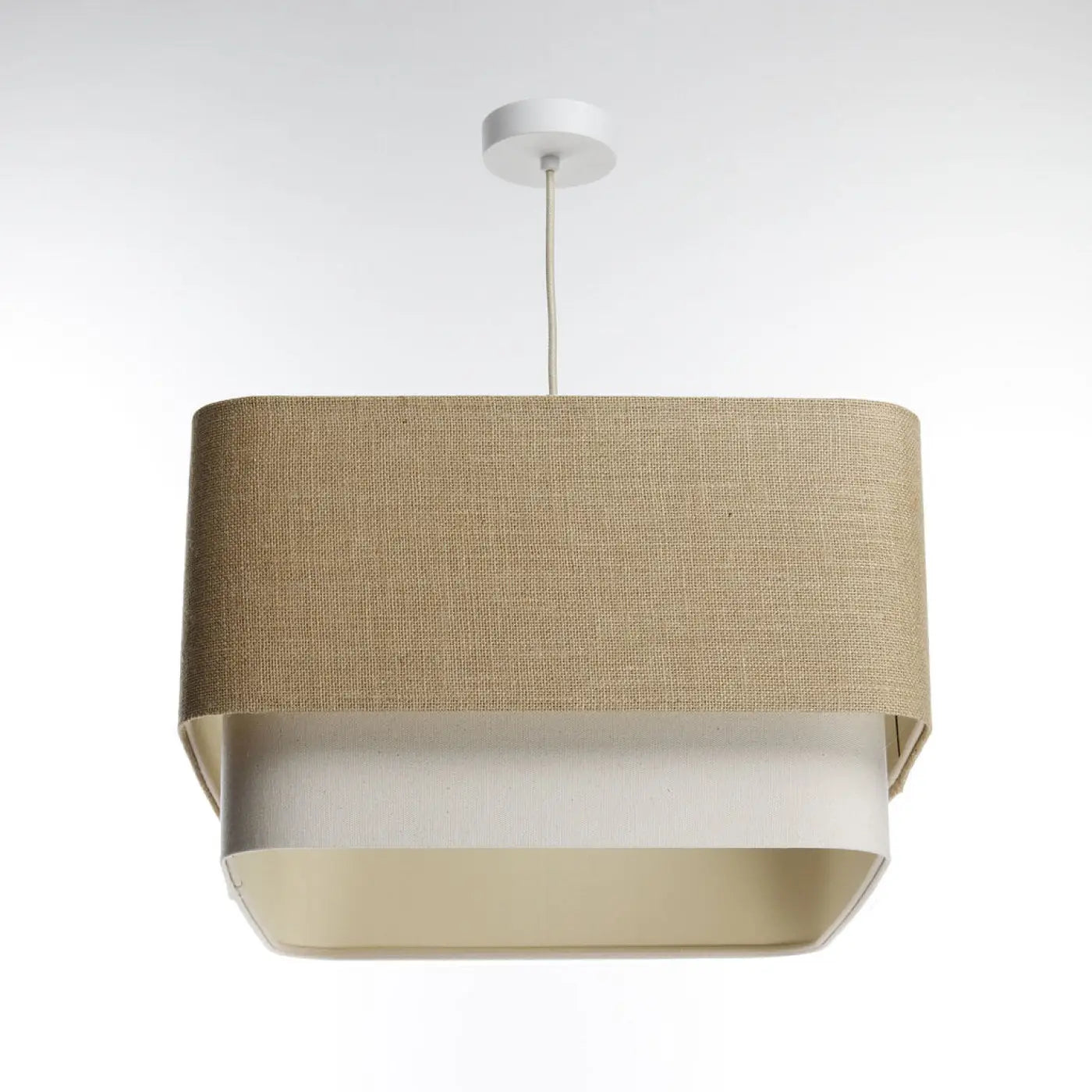 Suspension Luminaire Moderne - Kwadro Duo (Beige/Crème)