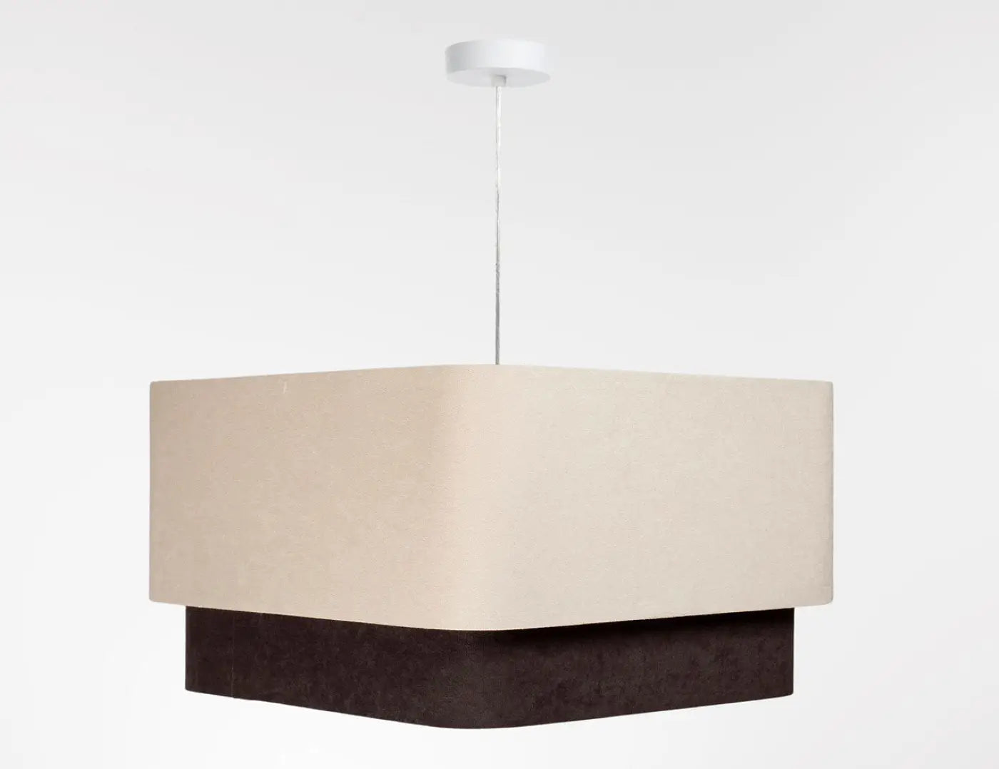 Suspension Luminaire Moderne - Kwadro Duo (Beige/Marron)