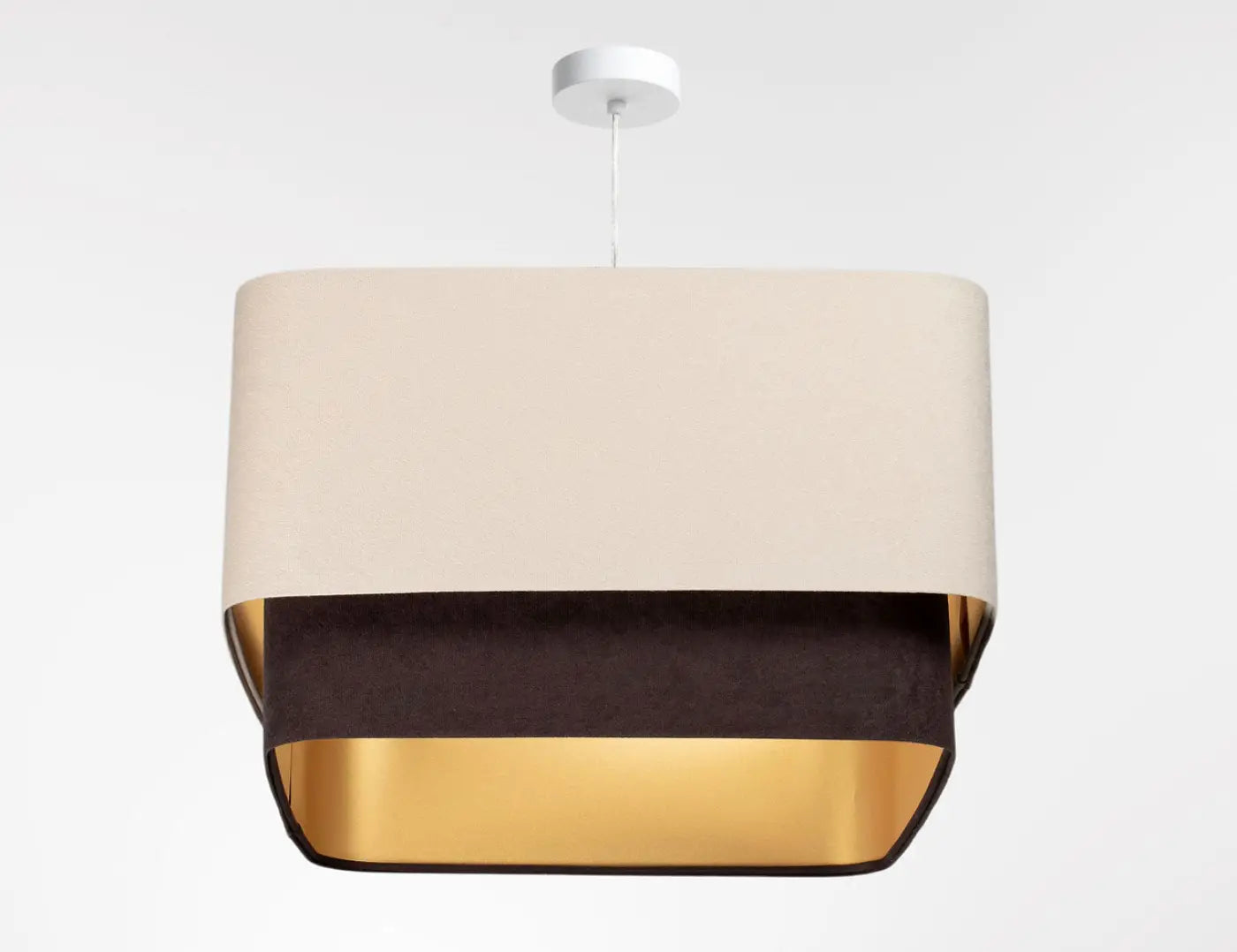 Suspension Luminaire Moderne - Kwadro Duo (Beige/Marron)