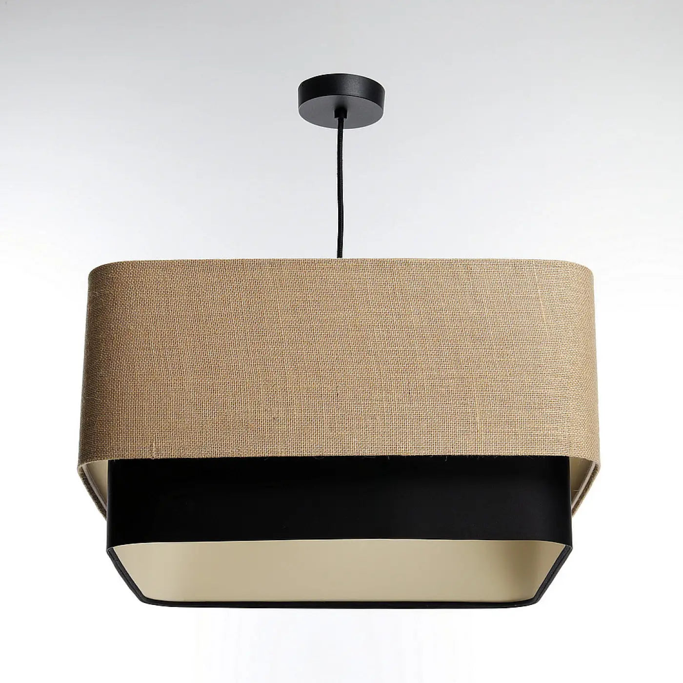 Suspension Luminaire Moderne - Kwadro Duo (Beige/Noir)