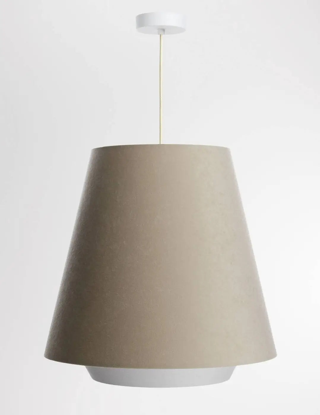 Suspension Luminaire Moderne en Tissu - Sensei Doblo (Beige/Blanc/Doré)