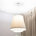 Suspension Luminaire Moderne en Tissu - Sensei Doblo (Beige/Blanc/Doré)