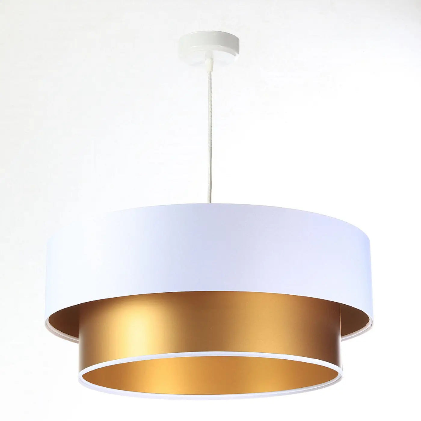 Suspension Luminaire Moderne - Duo (Blanc/Doré)