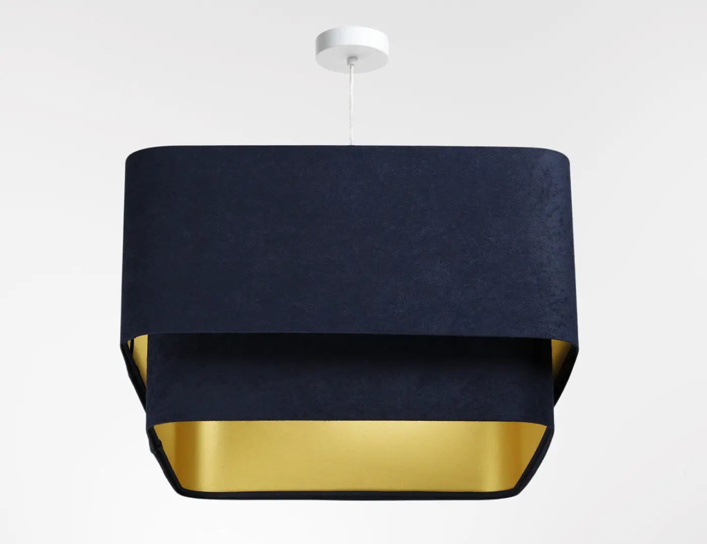 Suspension Luminaire Moderne - Kwadro Duo Velour (Bleu Marine)