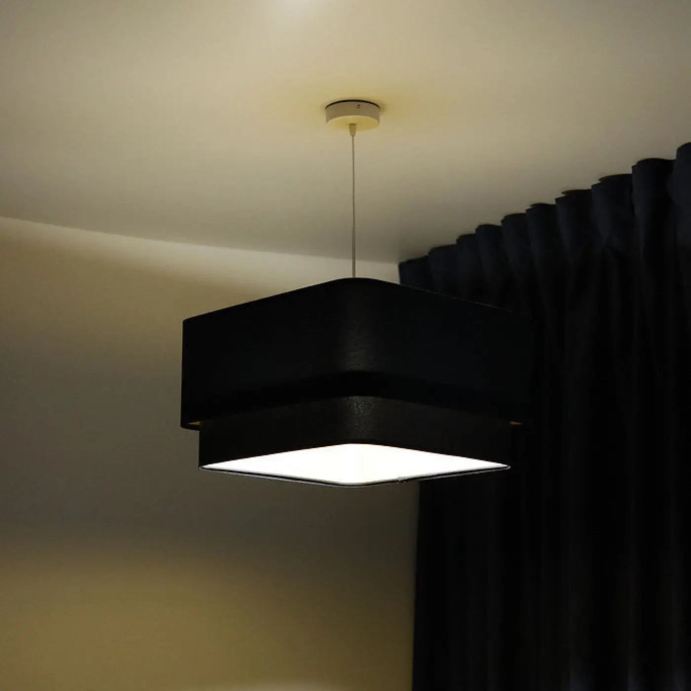 Suspension Luminaire Moderne - Kwadro Duo Velour (Bleu Marine)