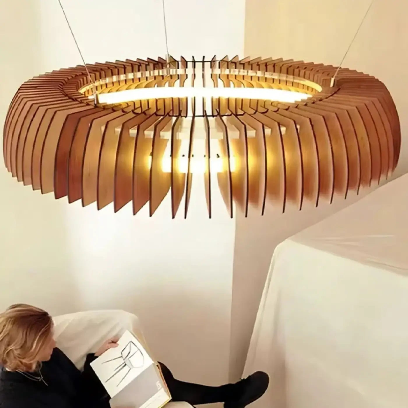 Suspension Luminaire Moderne en Bois - Xylia