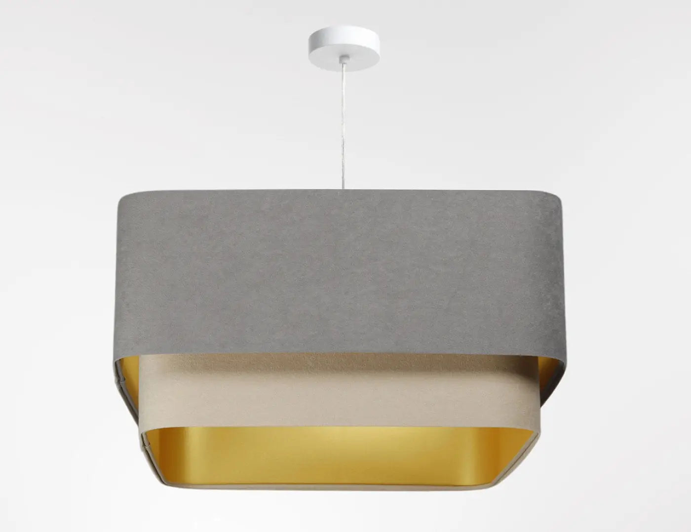 Suspension Luminaire Moderne - Kwadro Duo (Gris/Beige)