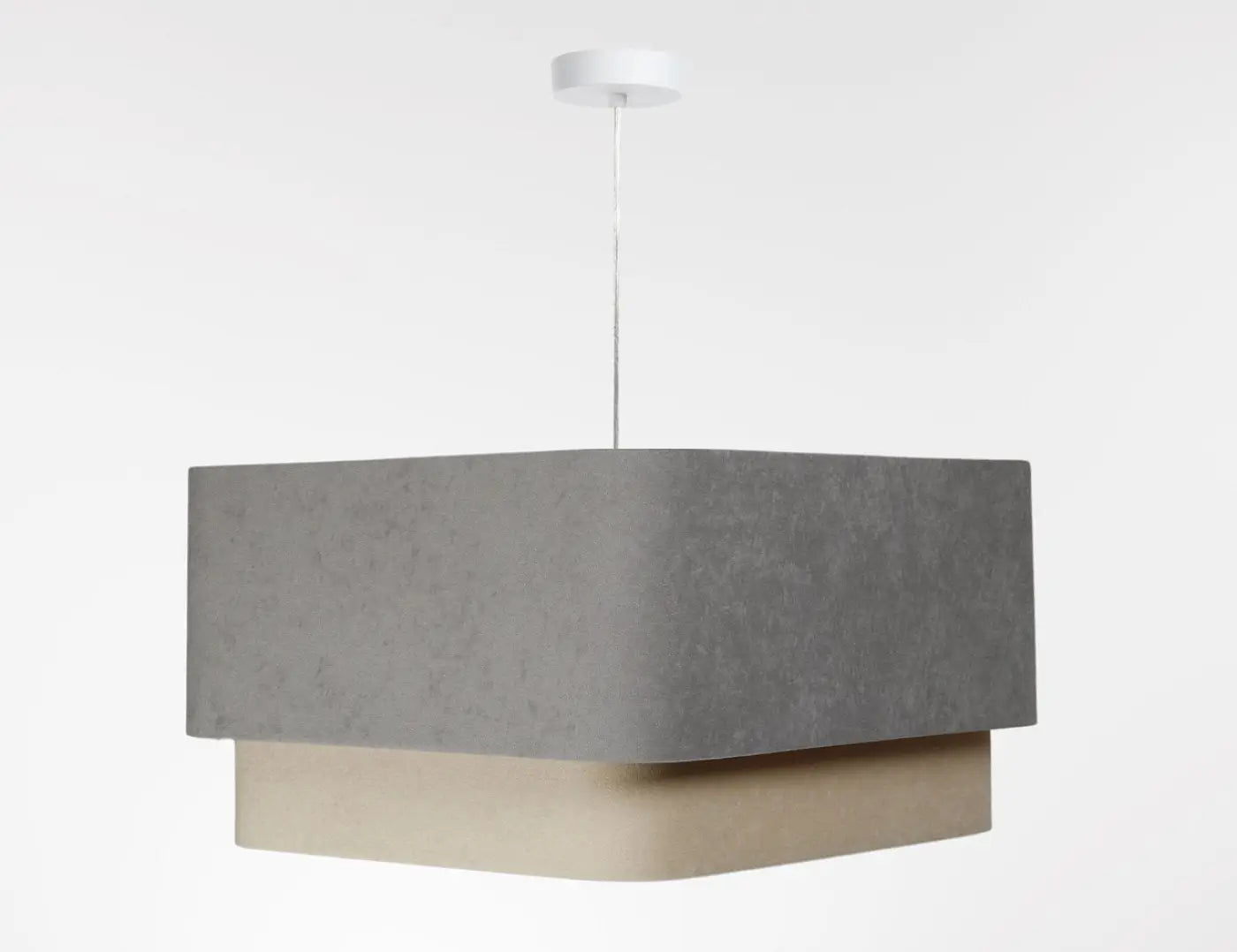 Suspension Luminaire Moderne - Kwadro Duo (Gris/Beige)