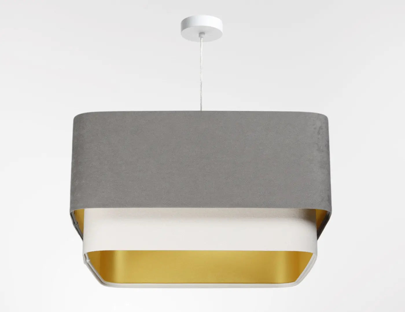 Suspension Luminaire Moderne - Kwadro Duo (Gris/Blanc)