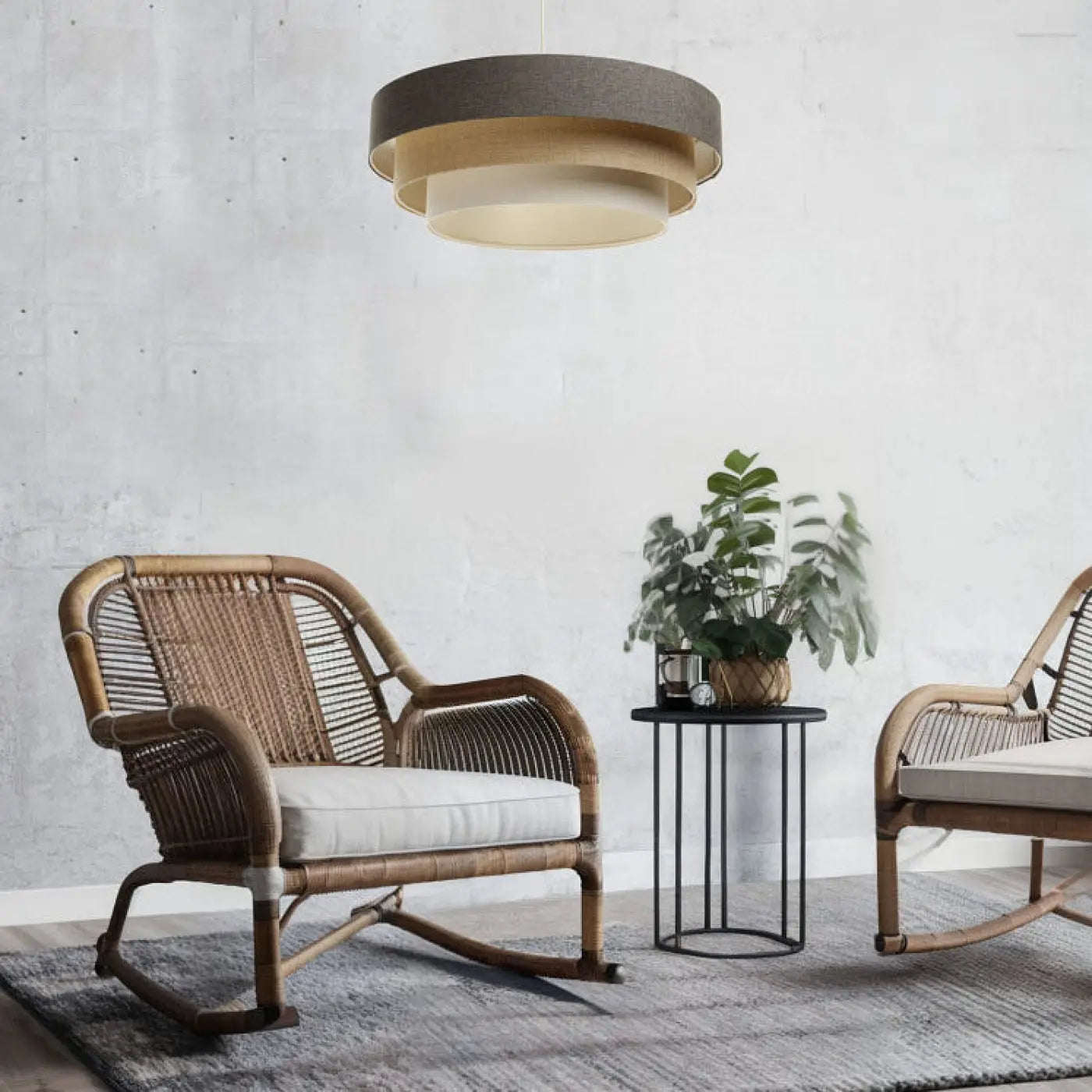 Suspension Luminaire Moderne - Triniti Boho Elegant (Marron/Beige/Crème)