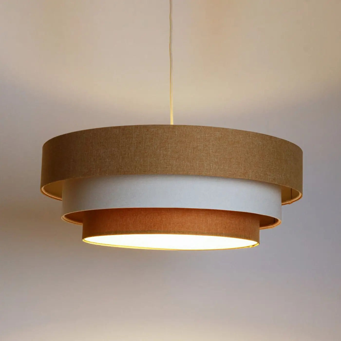 Suspension Luminaire Moderne - Triniti Boho Elegant (Moutarde/Crème/Ecru)