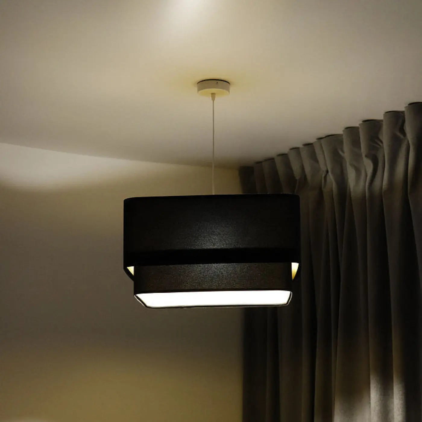 Suspension Luminaire Moderne - Kwadro Duo Velour (Noir)