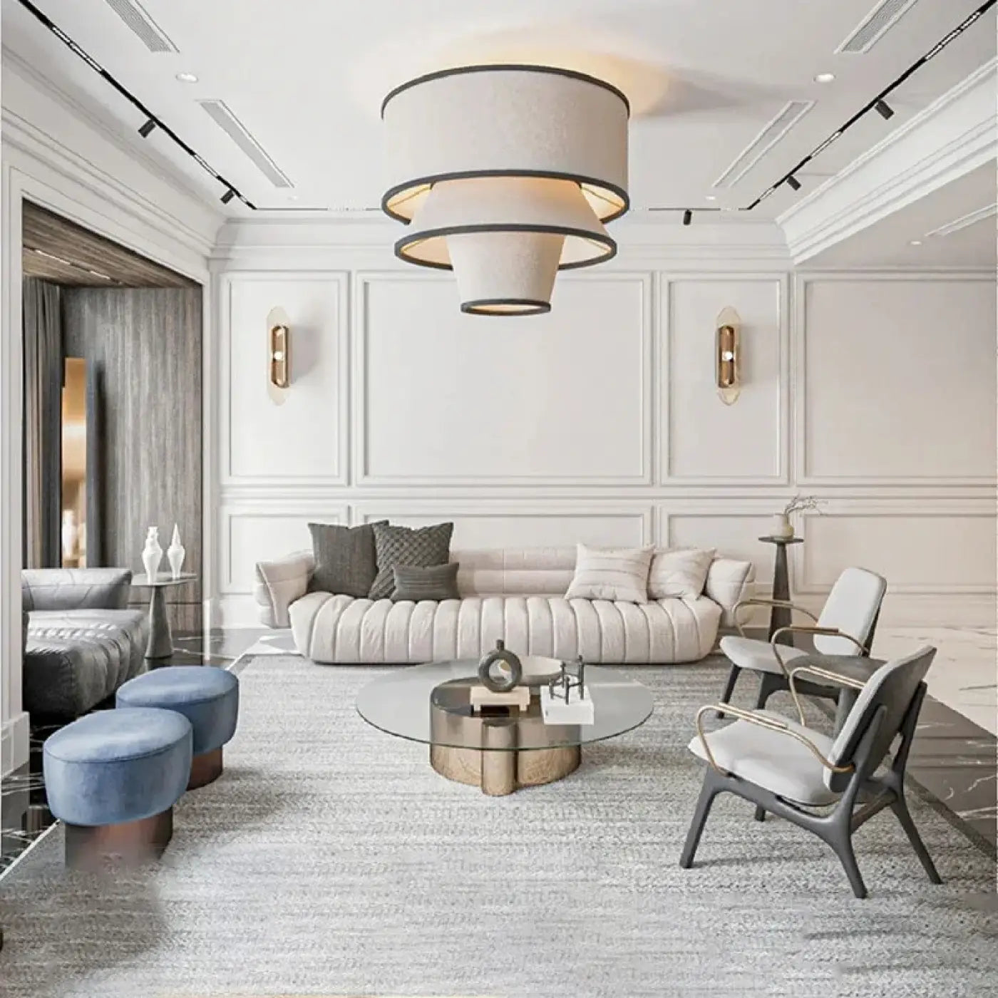 Suspension Luminaire Moderne en Tissu - Lussi