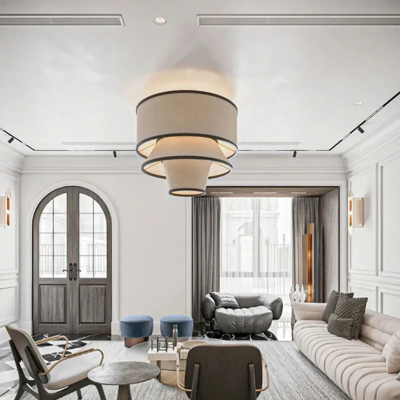 Suspension Luminaire Moderne en Tissu - Lussi