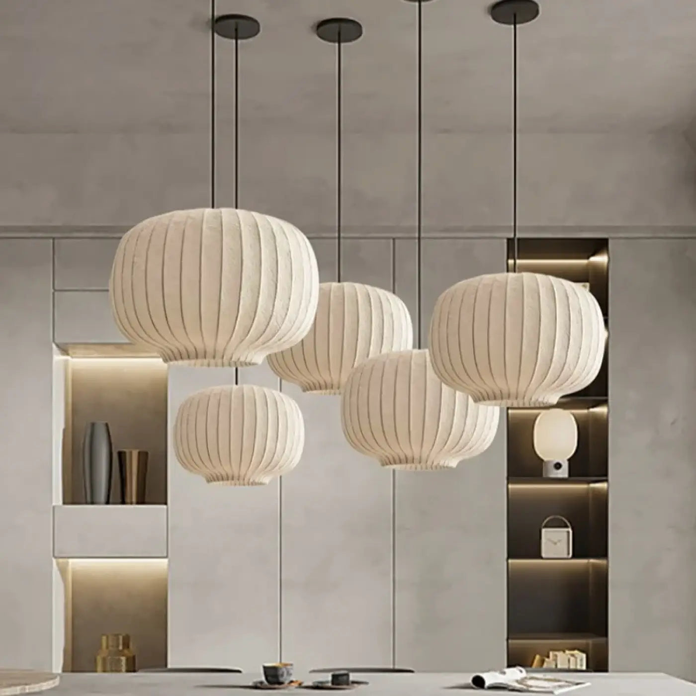 Suspension Luminaire Moderne en Tissu - Gaspli