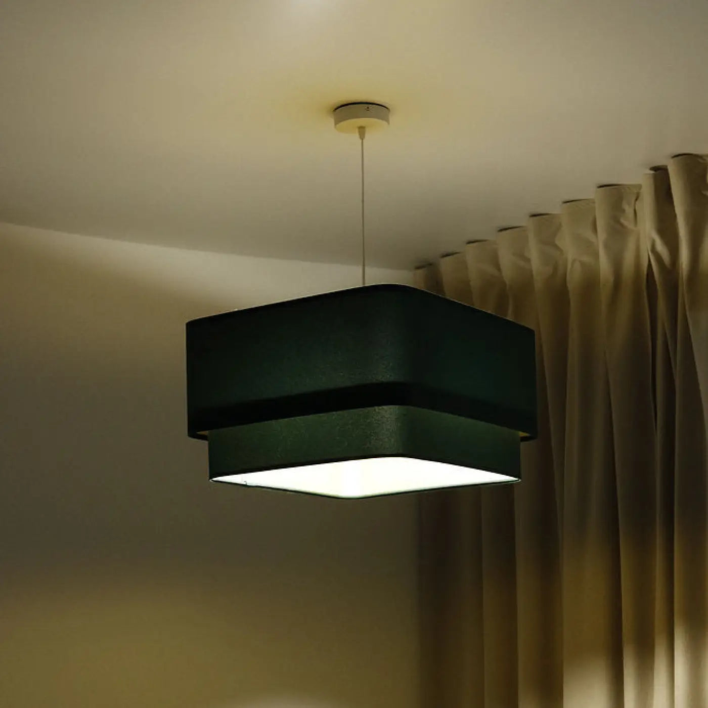 Suspension Luminaire Moderne - Kwadro Duo Velour (Vert)