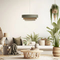 Suspension Luminaire Moderne - Triniti Boho Elegant (Vert Gris/Crème/Beige)