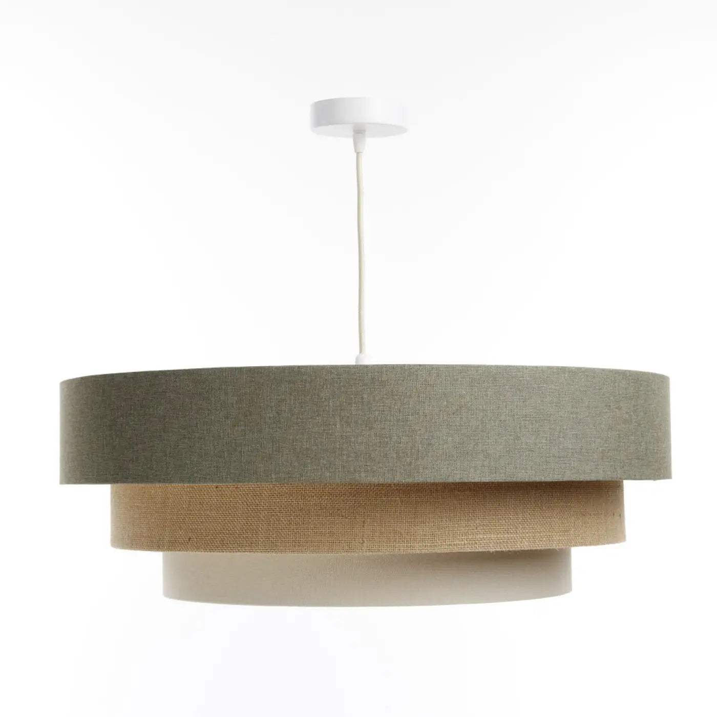 Suspension Luminaire Moderne - Triniti Boho Elegant (Vert Gris/Crème/Beige)