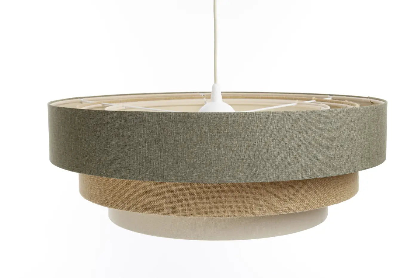 Suspension Luminaire Moderne - Triniti Boho Elegant (Vert Gris/Crème/Beige)