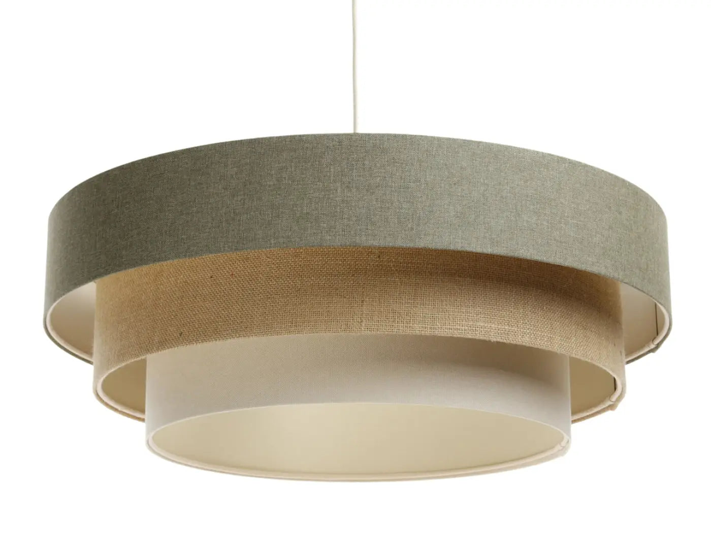 Suspension Luminaire Moderne - Triniti Boho Elegant (Vert Gris/Crème/Beige)