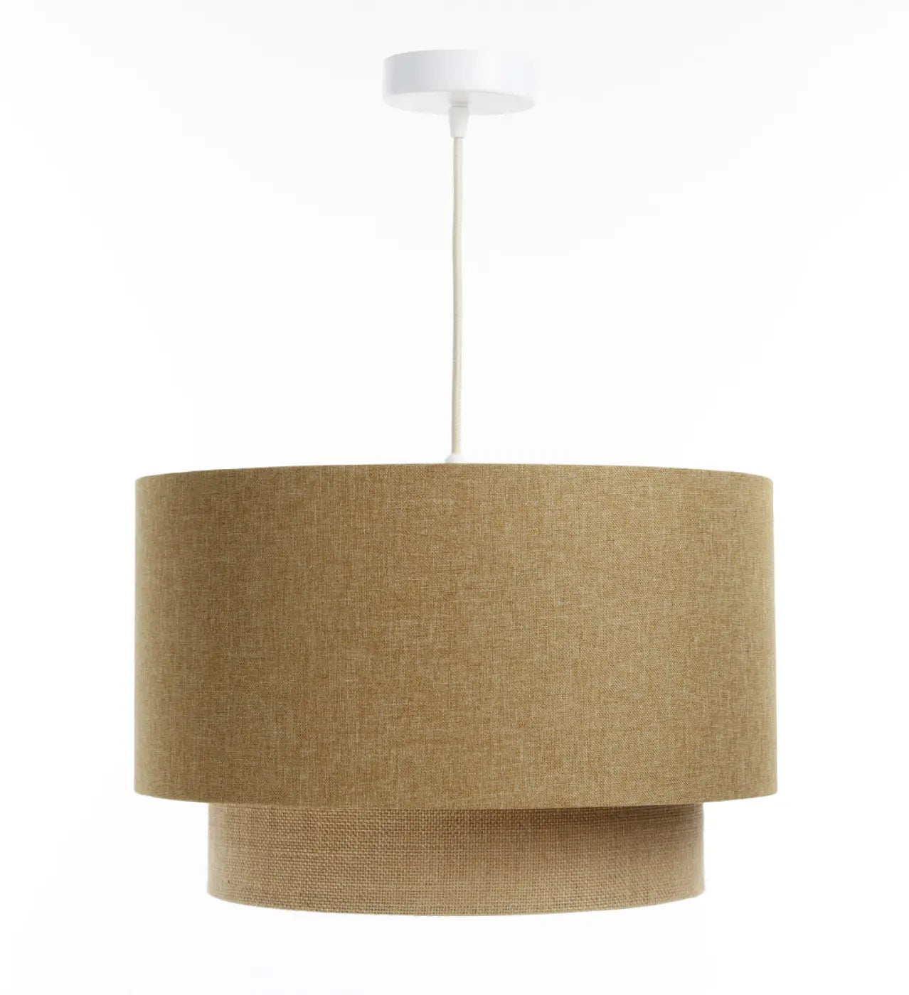 Suspension Luminaire Chic en Tissu - Duo Boho Elegant (Moutarde/Beige/Ecru)