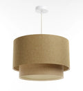 Suspension Luminaire Chic en Tissu - Duo Boho Elegant (Moutarde/Beige/Ecru)