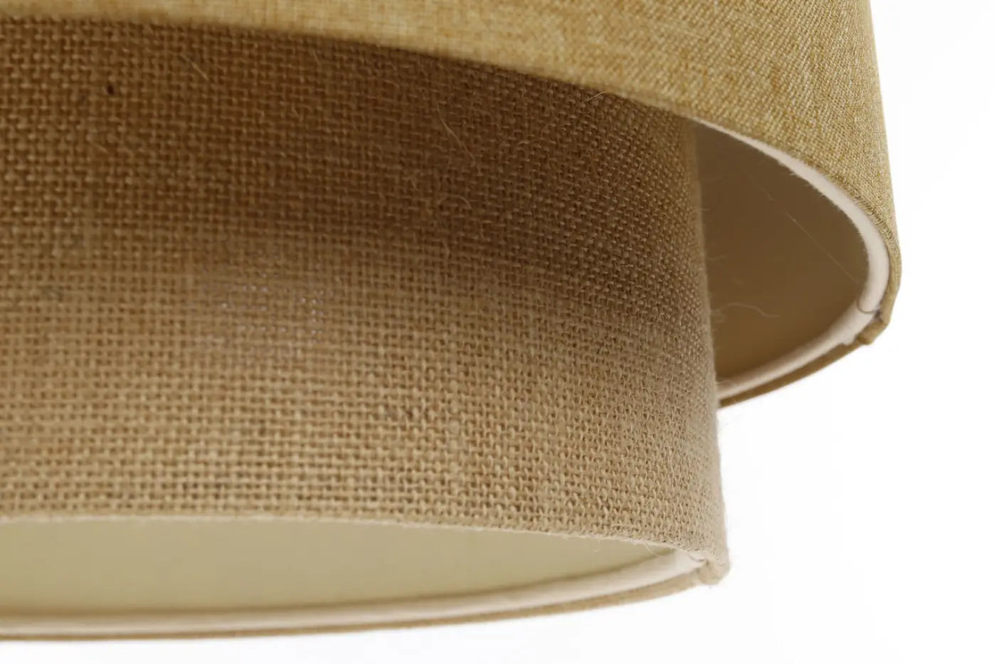 Suspension Luminaire Chic en Tissu - Duo Boho Elegant (Moutarde/Beige/Ecru)