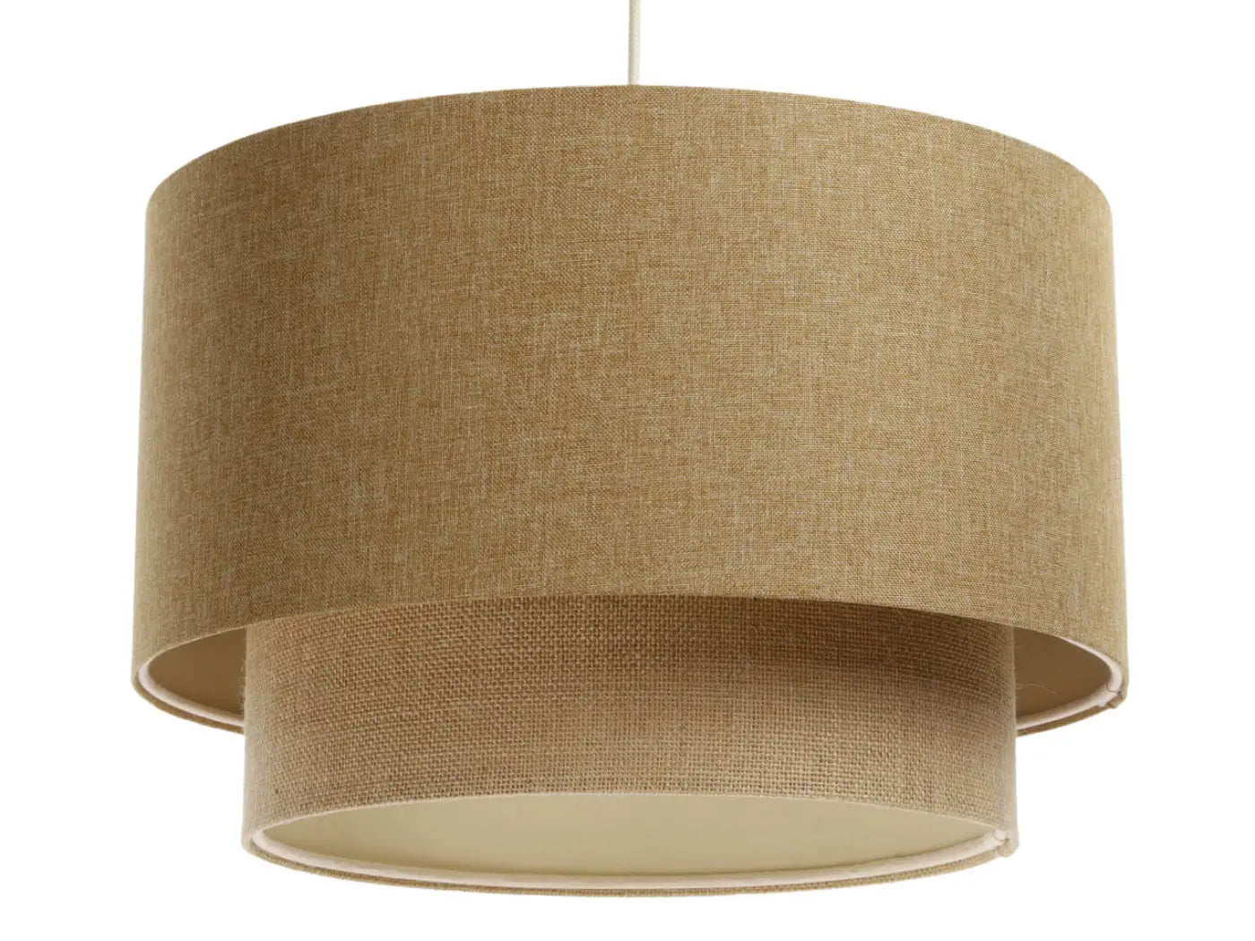 Suspension Luminaire Chic en Tissu - Duo Boho Elegant (Moutarde/Beige/Ecru)