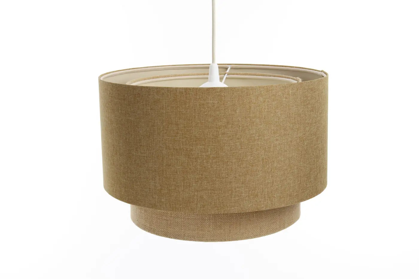 Suspension Luminaire Chic en Tissu - Duo Boho Elegant (Moutarde/Beige/Ecru)