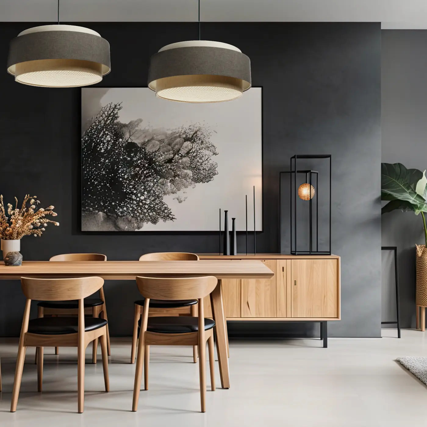 Suspension Luminaire Chic - Doblo Boho Elegant (Beige/ Graphite/ Ecru)