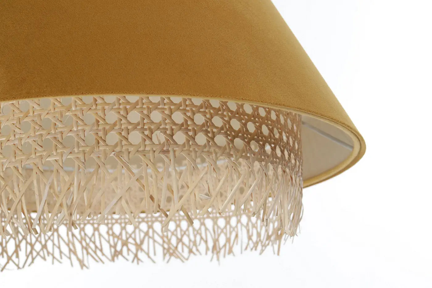 Suspension Luminaire Moderne en Rotin - Sensei Rattan (Moutarde)
