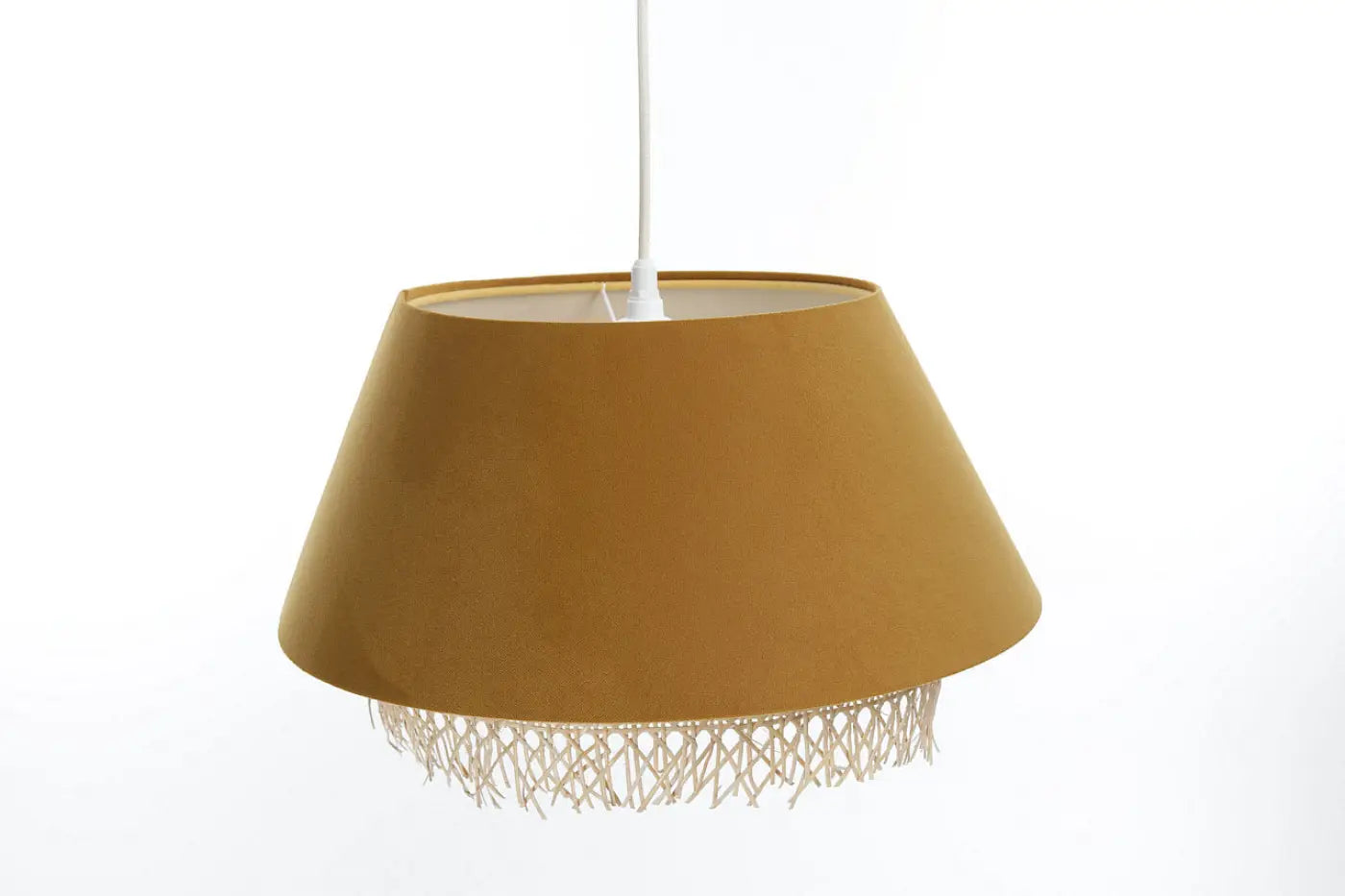 Suspension Luminaire Moderne en Rotin - Sensei Rattan (Moutarde)