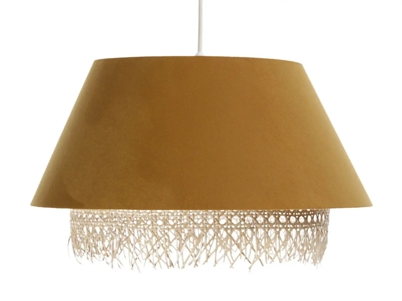 Suspension Luminaire Moderne en Rotin - Sensei Rattan (Moutarde)