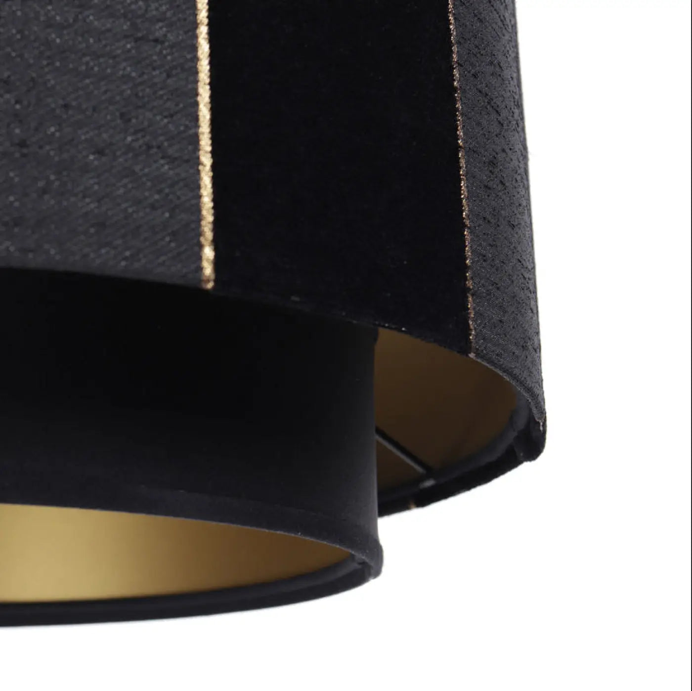 Suspension Luminaire en Tissu - Doblo (Noir/Doré)