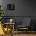 Suspension Luminaire en Tissu - Doblo (Noir/Doré)