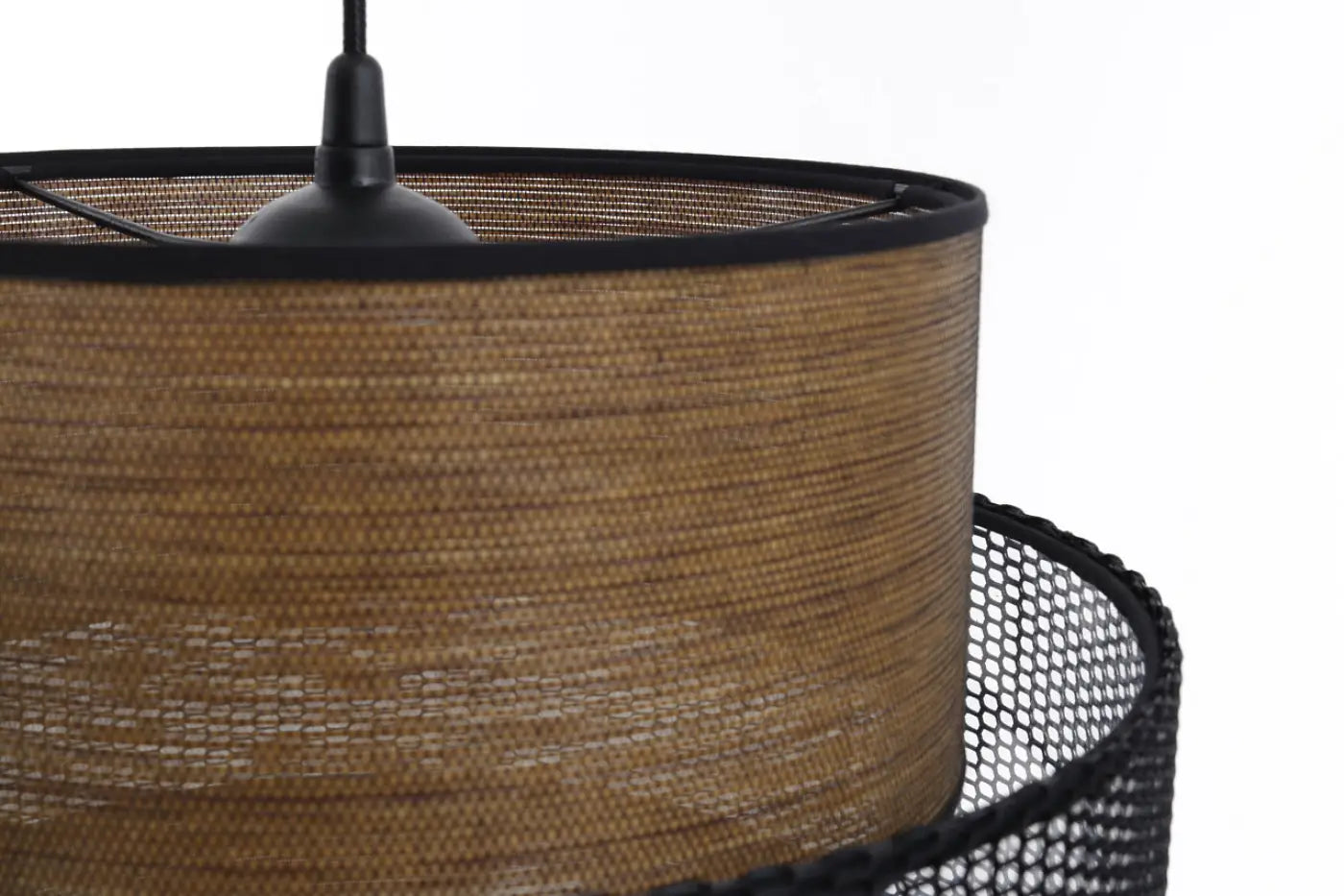 Suspension Luminaire en Tissu - Doblo (Marron/Noir)