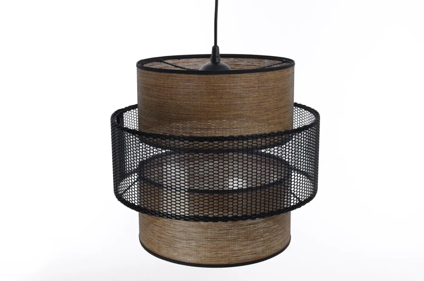 Suspension Luminaire en Tissu - Doblo (Marron/Noir)