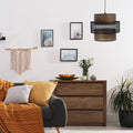 Suspension Luminaire en Tissu - Doblo (Marron/Noir)