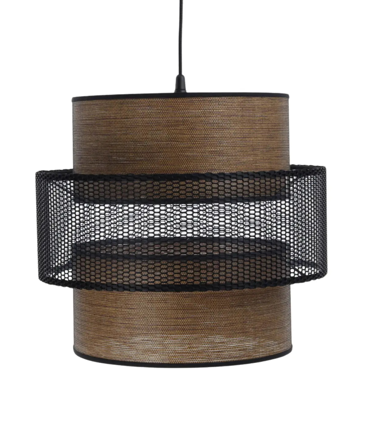 Suspension Luminaire en Tissu - Doblo (Marron/Noir)
