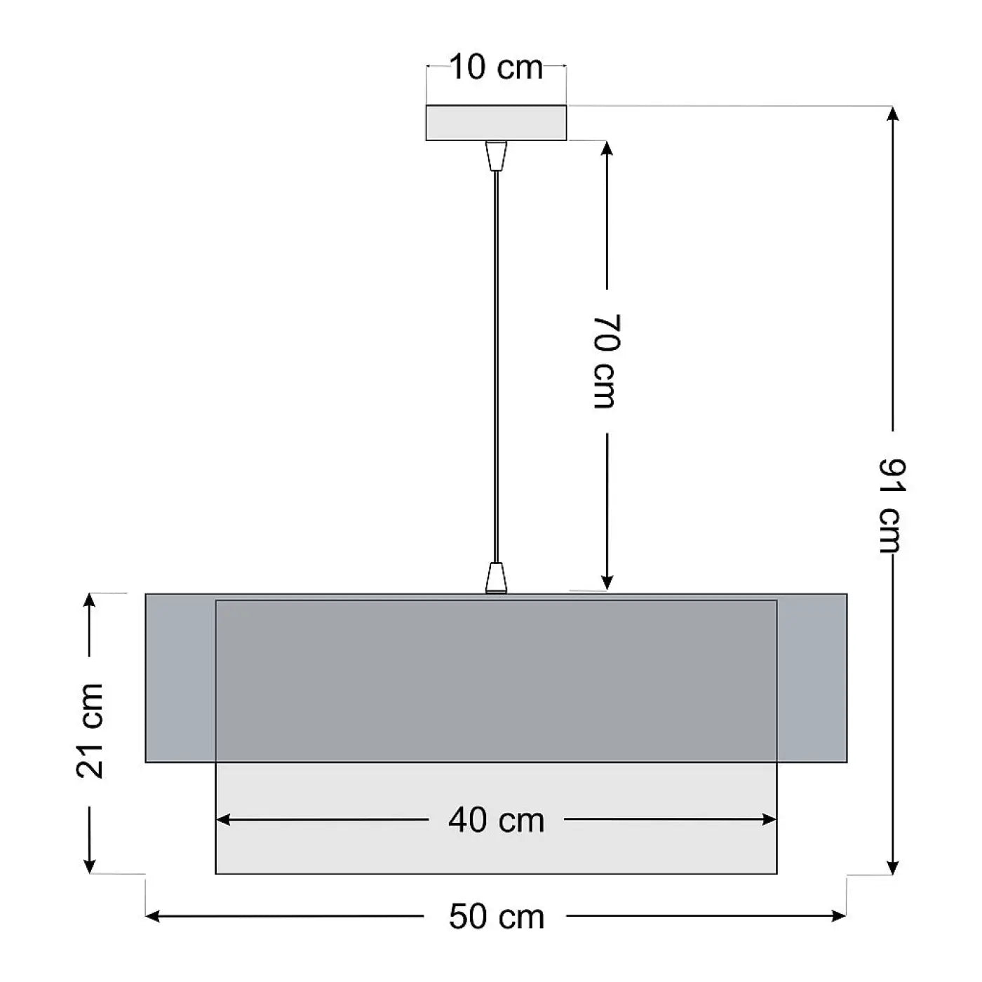 Suspension Luminaire - Duo (Noir/Argent)