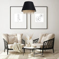 Suspension Luminaire Moderne en Rotin - Sensei Rattan (Noir)