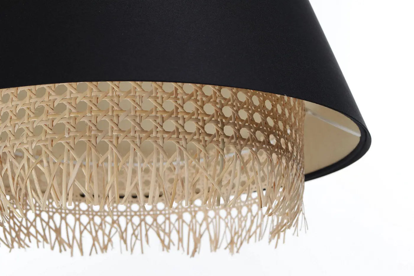 Suspension Luminaire Moderne en Rotin - Sensei Rattan (Noir)