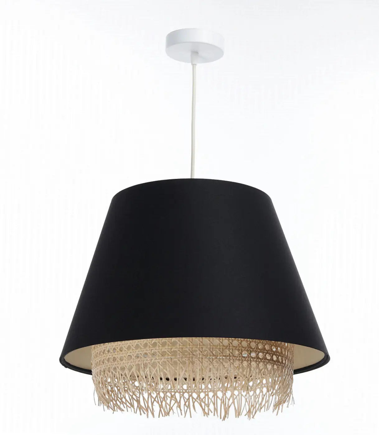Suspension Luminaire Moderne en Rotin - Sensei Rattan (Noir)