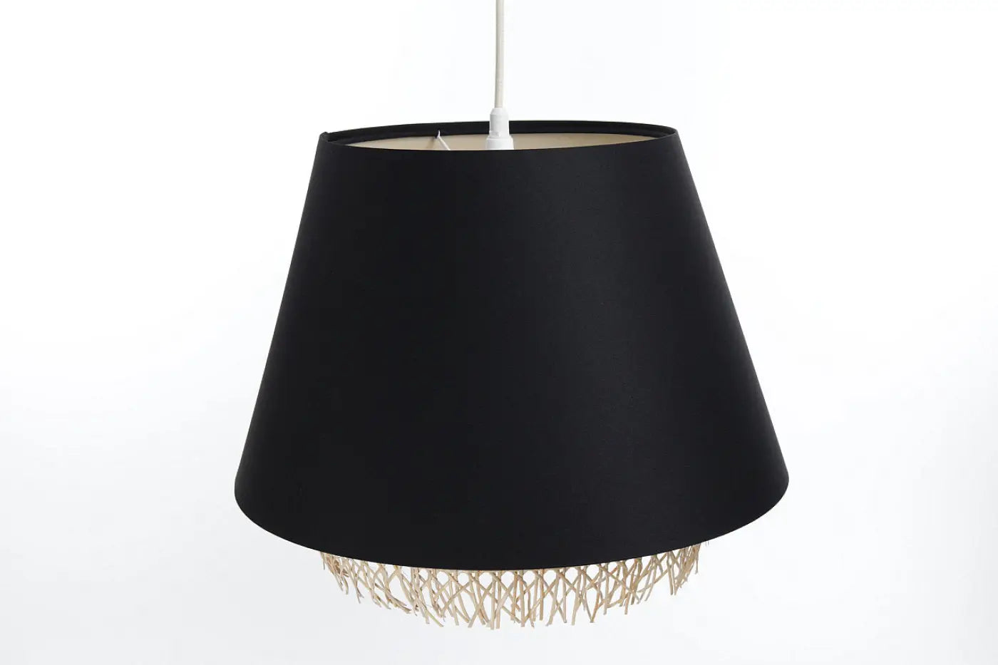 Suspension Luminaire Moderne en Rotin - Sensei Rattan (Noir)